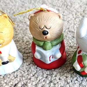 Three Vintage Lil Chimers. All Jasco Bears. Christmas Ornaments/Bells.